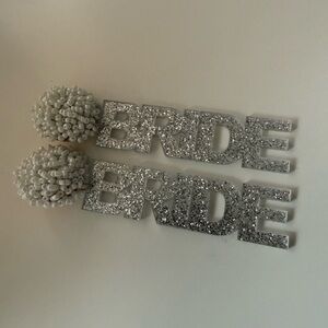 Silver Glitter Bride Earrings